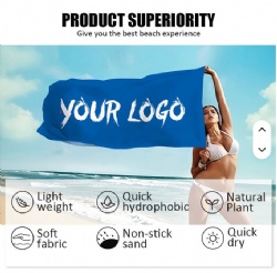 Solid Color Microfiber Beach Pool Swimming Towel Water Absorption Sand Free Custom Microfiber Beach Towel